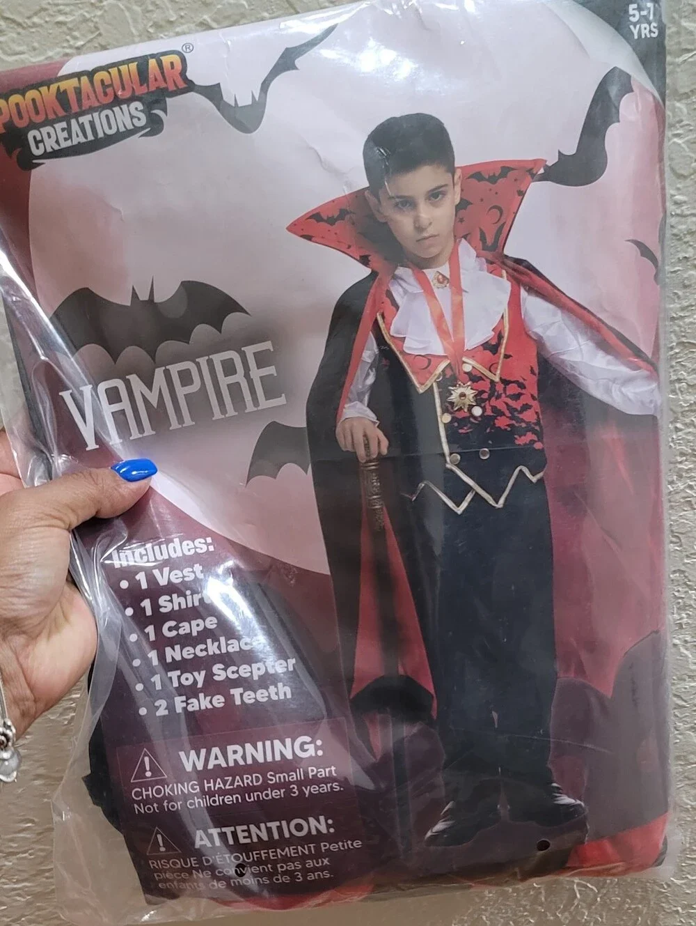 NWT Vampire Halloween Costume By Spooktacular Creations SZ S 5-7 Yrs